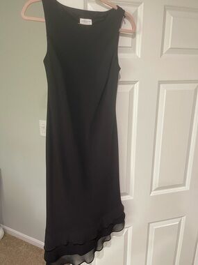 Liz Claiborne Black Sleeveless Asymmetrical Hem Dress Size 6